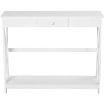 Homcom - console - bois - 100x30x81cm - blanc