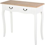 Homcom - console - bois - 87x34x78cm - blanc ch�ne