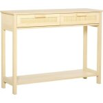 Homcom - console - bois - 100x30x76cm - bois naturel
