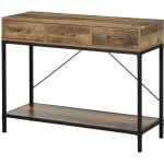 Homcom - table console - panneau de particules - 100x35x76. 5cm - marron