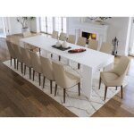 Console table extensible 12 couverts - 6 rallonges - blanc - onega Console table extensible 12 couverts - 6 rallonges - blanc - onega