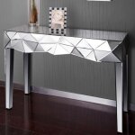 Console verre design relief en miroir lewis