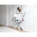 Console en verre tremp et mtal chrom - transparent - cosima