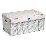 Container archive - majuscule - paquet de 5 - couleur blanc - couvercle inclus - carton fort