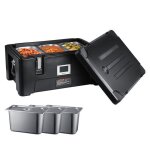 Conteneur isotherme - vevor - 3 bacs alimentaires en inox bote de transport - pour garder au chaud ou ...