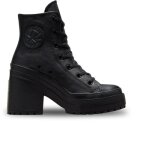 Bottes pour femme - converse chuck 70 de luxe heel lth - noir - cuir - lacets
