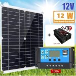 Convertisseur 12v  220v - qingque - 6000w - kit panneau solaire 12w - chargeur batterie 100a - universel ...