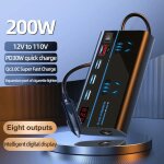 Convertisseur auto - mioloe - convertisseur onduleur 200w 12v - 24v à 110v - 220v chargeur - 8 ports ... Convertisseur auto - mioloe - convertisseur onduleur 200w 12v - 24v à 110v - 220v chargeur - 8 ports ...