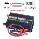 Convertisseur - gobro - 2000w 24v � 220v - onde pur sinus - ecran lcd