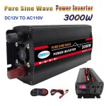 Convertisseur de puissance 12v dc � 220v ac avec affichage led onduleur � onde sinuso�dale pure 3000 ...