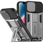 Coque anti choc pour iphone 14 avec b�quille et glissi�re objectif [novago]