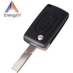 Coque cle voiture 2 boutons compatible citroen c2 c3 c4 c5 c6 c8 xsara picasso lame avec raynure ce0536 ...