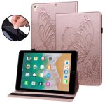 Coque tui ipad 9. 7 ipad 6 ipad 5 ipad air 2 ipad air 1 tablette housse cover relief papillon avec pu ...