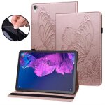 Coque tui lenovo tab p11 plus - tab p11 2021 tablette housse cover relief papillon avec pu cuir et standor ...