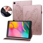 Coque �tui samsung galaxy tab a 8. 0 (2019) tablette housse cover relief papillon avec pu cuir et standor ...