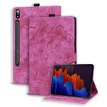 Coque etui samsung galaxy tab s9 plus 124 chat sakura en relief etui en cuir pu tablette housse de protectionr ...