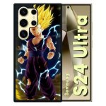 Coque pour galaxy s24 ultra - dbz dragon ball z san gohan super sayen 2 - silicone - noir