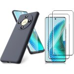 Coque pour honor magic 6 lite 5g silicone noir + 2 verres trempes little boutik