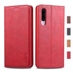 Coque huawei p30 housse en cuir premium flip case portefeuille etui pour huawei p30 (rouge)