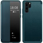 Coque huawei p30 prosmart view rabat cover housse en cuir antichoc pour huawei p30 pro 6. 47 (vert)