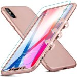Coque pour t�l�phone - mp4 telecom - iphone x - rose - vitre en verre tremp� - flip cover