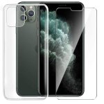 Coque pour iphone 11 pro + verre tremp cran film protecteur - transparent tui protection housse pour ...