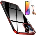 Coque de téléphone - non spécifié - iphone 12 - antichoc - chromé rouge - inclus 2 verres trempés Coque de téléphone - non spécifié - iphone 12 - antichoc - chromé rouge - inclus 2 verres trempés