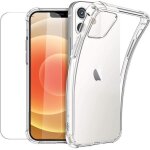 Coque iphone 12 et coque iphone 12 pro + verre tremp� protection �cran antichoc bumper avec coins renforc�s ...