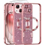 Coque pour iphone 14 - massilia tech - transparent chromé - 2 vitres trempées - strass - brillant rose ... Coque pour iphone 14 - massilia tech - transparent chromé - 2 vitres trempées - strass - brillant rose ...