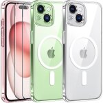 Coque iphone 15 plus 2x verre tremp� protection �cran compatible magsafe et charge sans fil bumper transparent ...