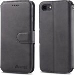 Coque iphone 8 etui portefeuille en cuir pu premium flip cover avec stand housse pour iphone 8 - noir ...