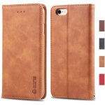 Coque iphone 8 housse en cuir premium flip case portefeuille etui pour iphone 8 (jaune)