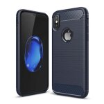 Coque iphone x & iphone 10 (5. 8) case fibre carbone resilient tpu protection cover pour iphone x - bleu ...