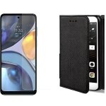 Coque pour motorola moto e13 noir + verre tremp� etui housse portefeuille vitre protection ecran
