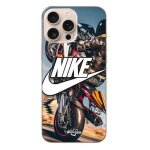 Coque - nike - iphone 16 pro max - souple - blanc - motif roue moto