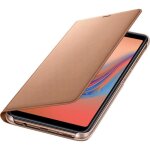 Coque original samsung flip livro / portefeuille ef - wa750 samsung galaxy a7 2018 - couleur:dor