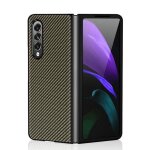 Coque de protection complète en fibre de carbone antichoc compatible samsung galaxy z fold 3 - or Coque de protection complète en fibre de carbone antichoc compatible samsung galaxy z fold 3 - or