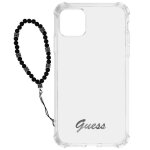 Coque de protection - guess - iphone 12 / 12 pro - antichoc - transparent - bracelet � perles noir