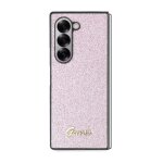 Coque de protection pour samsung galaxy z fold 6 � paillettes guess rose