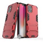 Coque rigide anti choc pour apple iphone 12 mini + film ecran - rouge