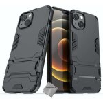 Coque rigide anti choc pour apple iphone 13 mini + film ecran - noir