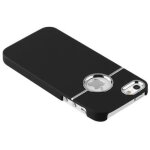 Coque rigide ligne argent / silver line pour iphone 5 / 5s / 5g - noir