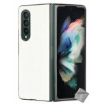 Coque rigide simili cuir crocodile pour samsung galaxy z fold 3 5g - blanc