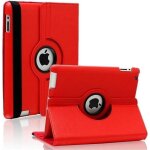 Coque - phonillico - ipad air 1 / air 2 - rouge - rigide 360 multi - positions - �lastique