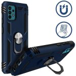 Coque pour samsung a52 5g (65) bleu marine anneau support solide bordure renforc�e plaque m�tallique