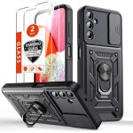 Coque pour samsung galaxy a05s - massilia tech - coque antichocs noir - rigide - 2 vitres en verre tremp� ...