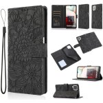 Coque pour samsung galaxy a12 - m12 6. 5 noir housse t�l�phone cuir �tui � rabat motif en relief cover ...