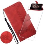 Coque pour samsung galaxy a12 - m12 - f12 6. 5 etui rouge housse t�l�phone style d�poli r�tro cuir �tui ...