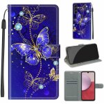 Coque pour samsung galaxy a14 / a14 5g 6. 6 housse tlphone magntique [papillon bleu pattern] pu tui ...