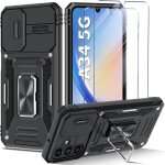 Coque - samsung - galaxy a34 - antichocs - support rotatif - 2 vitres en verre tremp�